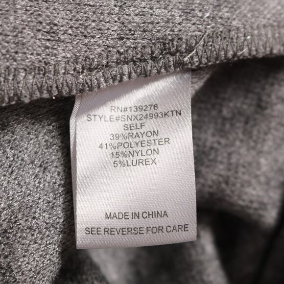 Les Serein Plus Size Metallic Puff Sleeve Crewneck Knit Sweater Silver Size 2X - Picture 7 of 10